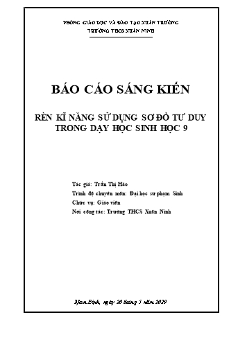 Sáng kiến kinh nghiệm Rèn kĩ năng sử dụng sơ đồ tư duy trong dạy học Sinh học 9
